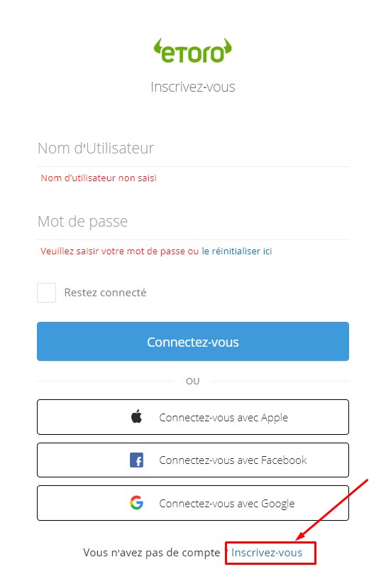 etoro inscription