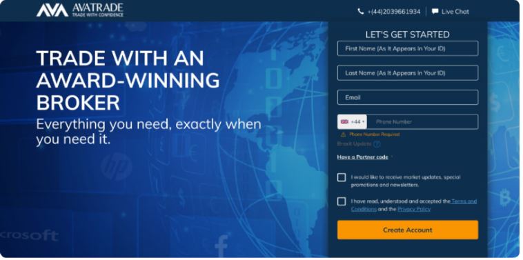 inscription sur la plateforme de trading AvaTrade