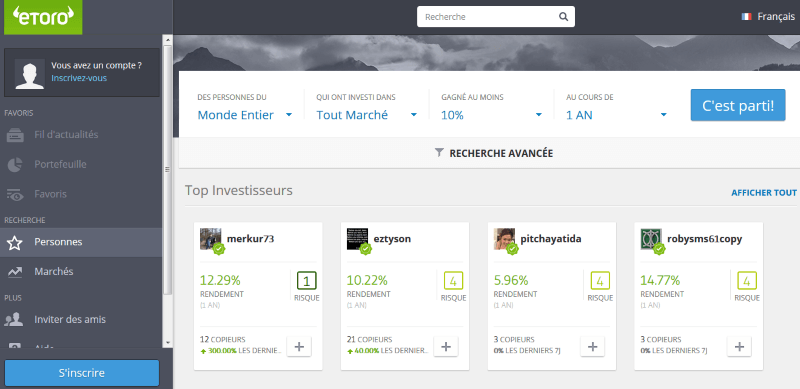 interface etoro