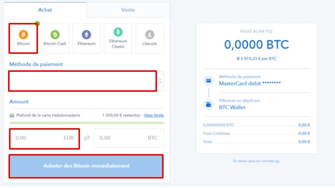 coinbase achat carte crédit