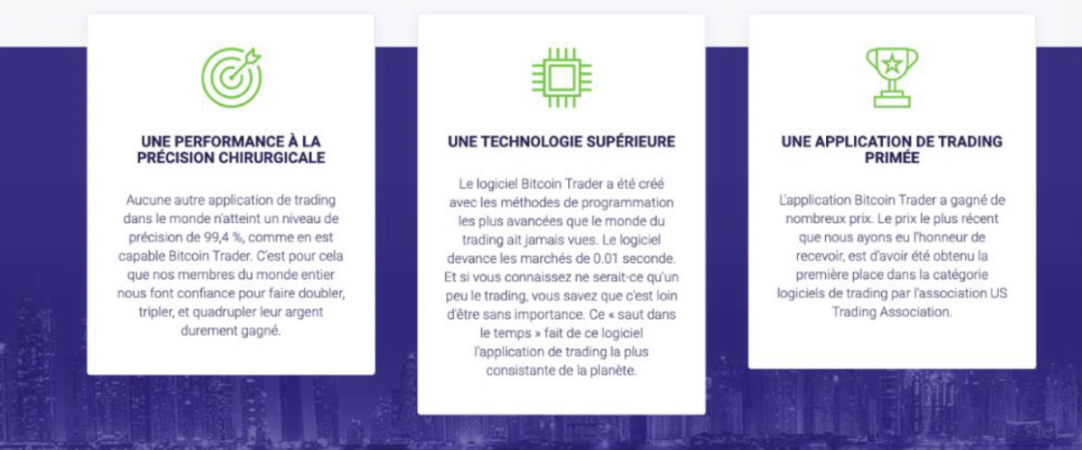 fonctionnalités bitcoin trader