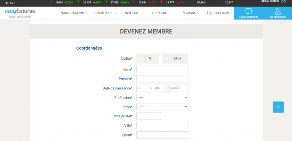 inscription easybourse