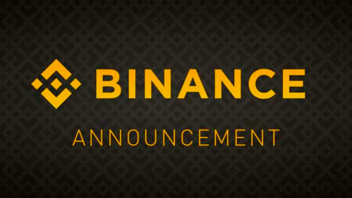 binance announcement