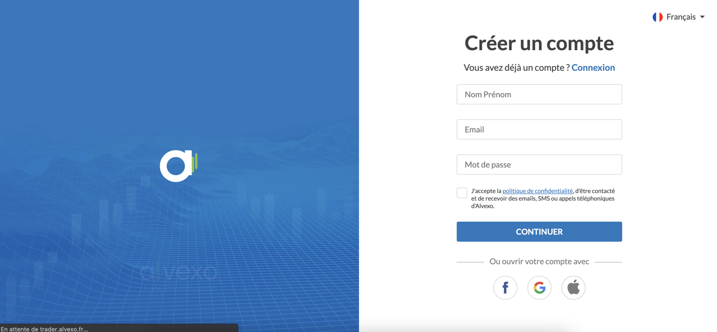 inscription alvexo