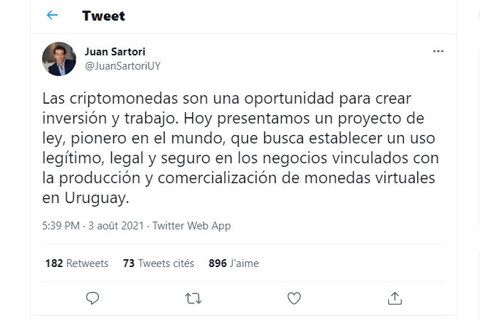 tweet projet loi uruguay