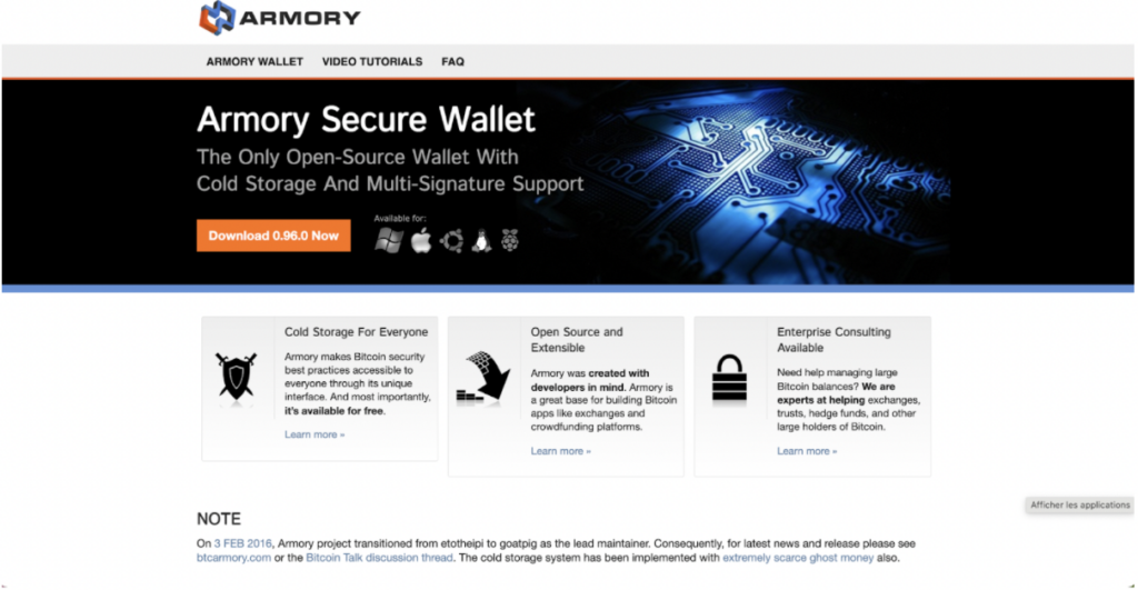 armory wallet avis