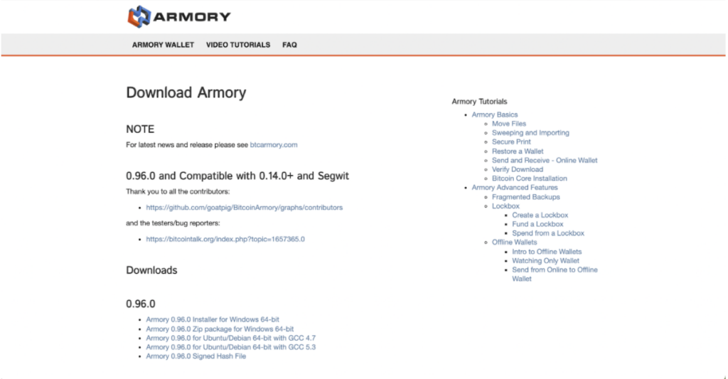 armory wallet avis