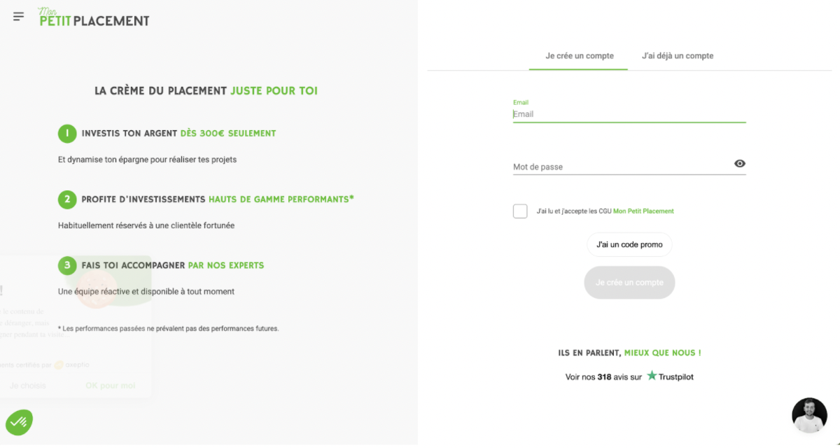 mon petit placement inscription