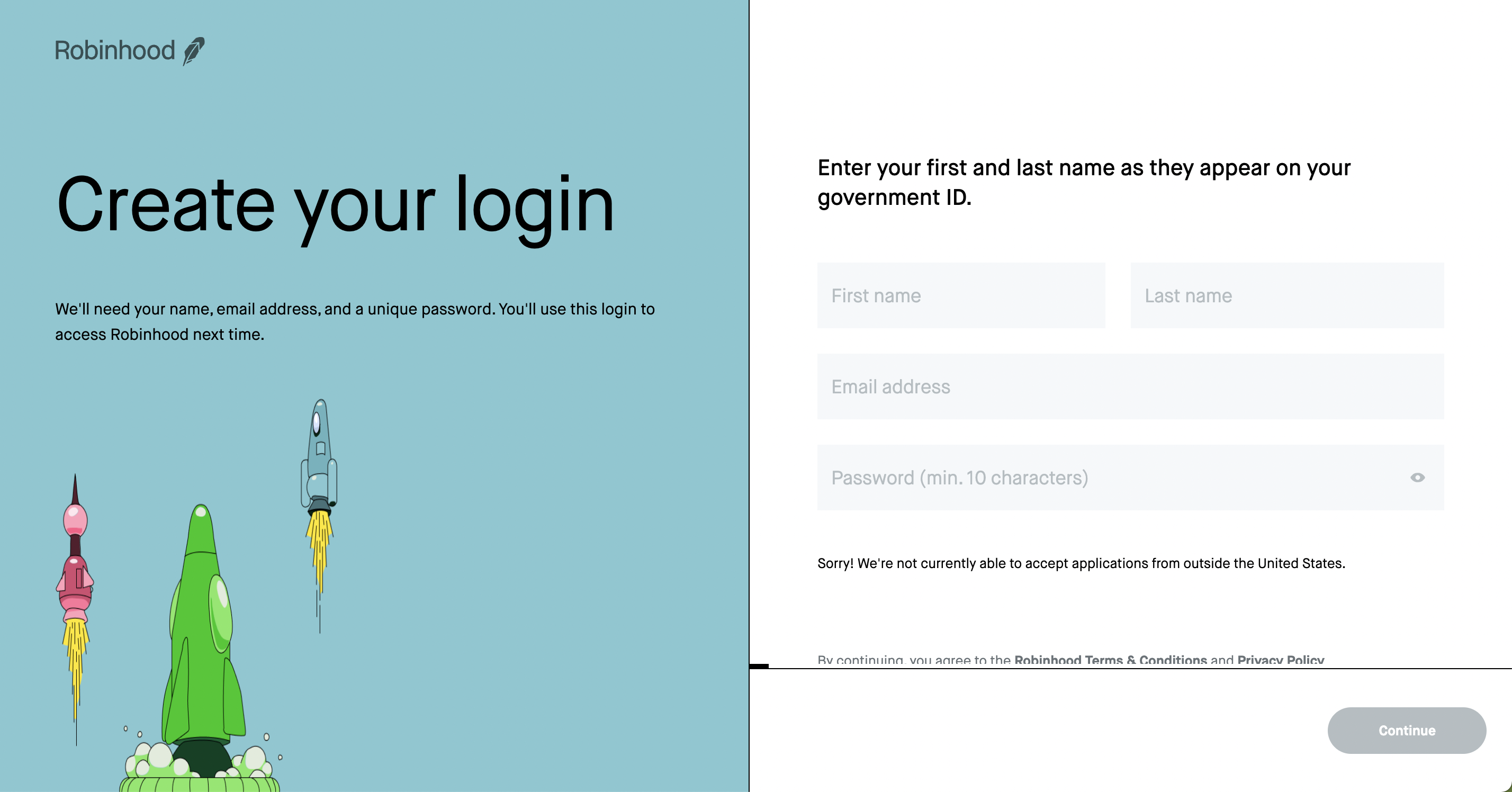 inscription robinhood