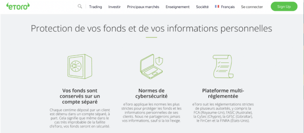 sécurité etoro
