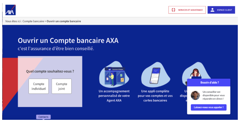 Étape 2 : choix du compte individuel ou du compte joint