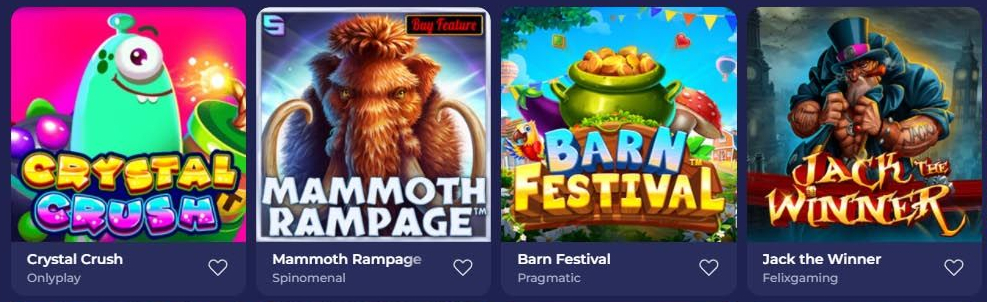 Jeux au Bruno Casino