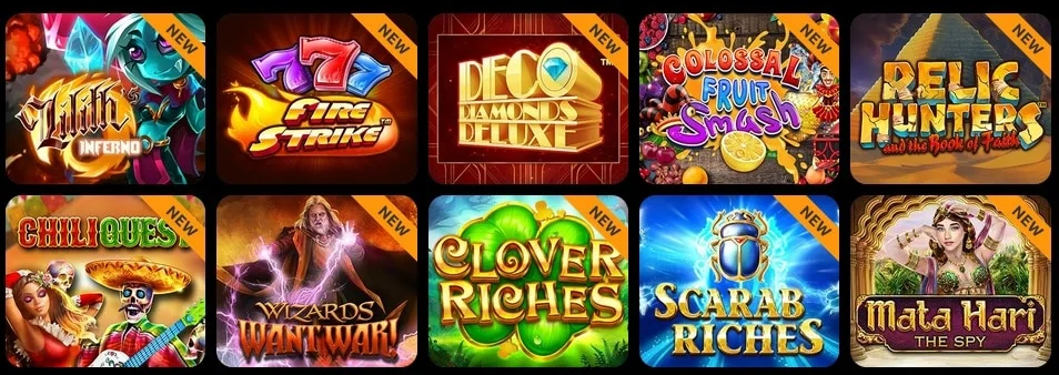 Jeux au Spin Million Casino