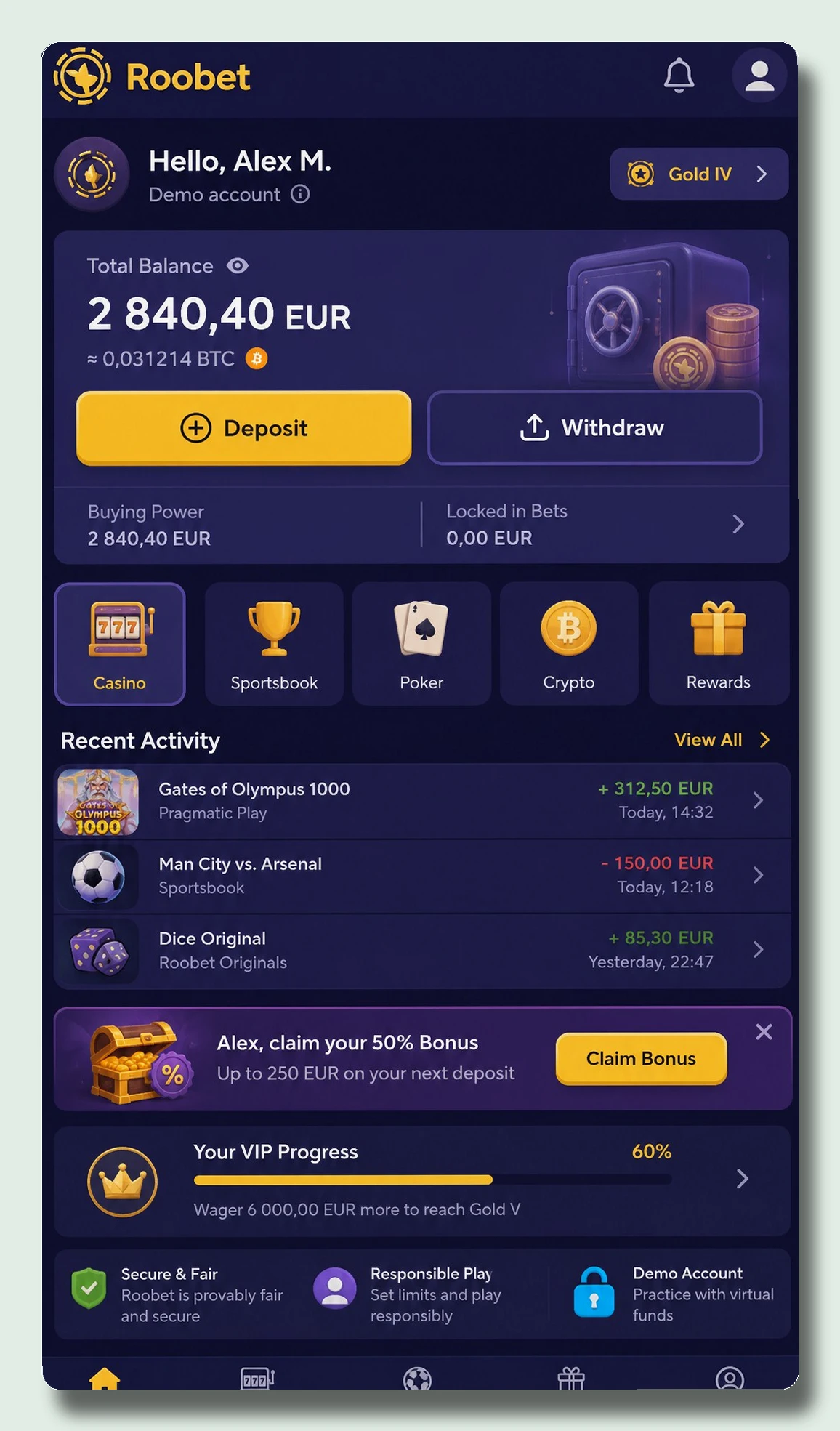 Roobet — retrait rapide casino